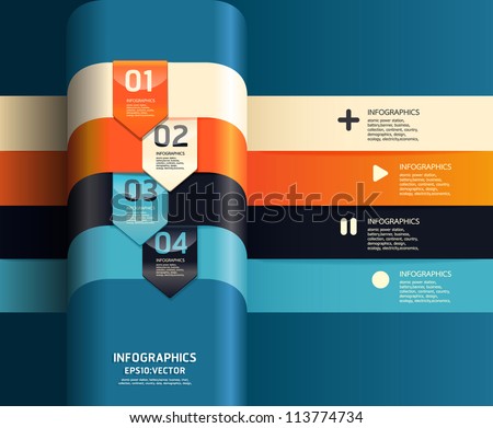 Modern   Design template  / can be used for infographics / numbered banners / horizontal cutout lines / graphic or website layout vector/Horizontal