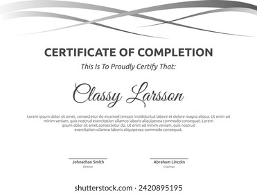 Modern Design Template Certificate Diploma of completion white background