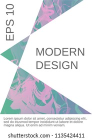 Modern design template. Creative fluid background from current forms for design of a fashionable abstract cover, banner, poster, booklet. Vector illustration.