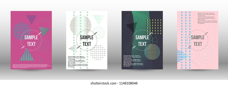 Modern design template. Creative fluid backgrounds with memphis elements to create a fashionable abstract cover, banner, poster, booklet. Vector illustration. EPS 10. 