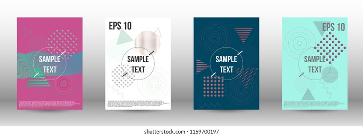 Modern design template. Creative fluid backgrounds with memphis elements to create a fashionable abstract cover, banner, poster, booklet. Vector illustration. EPS 10. 