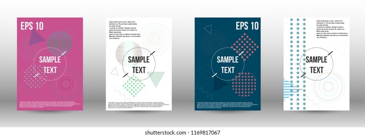 Modern design template. Creative fluid backgrounds with memphis elements to create a fashionable abstract cover, banner, poster, booklet. Vector illustration. EPS 10. 