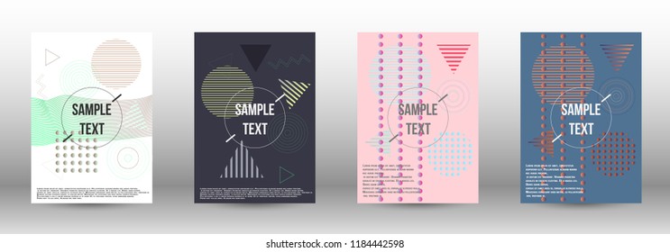 Modern design template. Creative fluid backgrounds with memphis elements to create a fashionable abstract cover, banner, poster, booklet. Vector illustration. EPS 10. 
