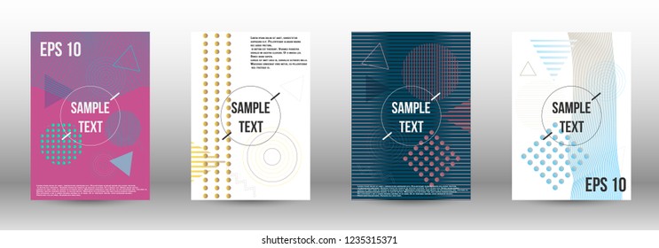 Modern design template. Creative fluid backgrounds with memphis elements to create a fashionable abstract cover, banner, poster, booklet. Vector illustration. EPS 10. 