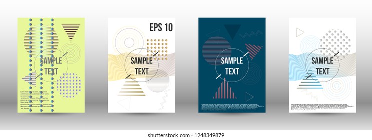 Modern design template. Creative fluid backgrounds with memphis elements to create a fashionable abstract cover, banner, poster, booklet. Vector illustration. EPS 10. 
