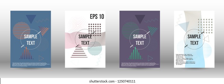 Modern design template. Creative fluid backgrounds with memphis elements to create a fashionable abstract cover, banner, poster, booklet. Vector illustration. EPS 10. 