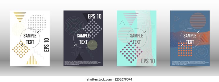 Modern design template. Creative fluid backgrounds with memphis elements to create a fashionable abstract cover, banner, poster, booklet. Vector illustration. EPS 10. 
