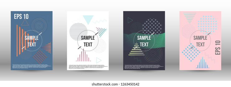 Modern design template. Creative fluid backgrounds with memphis elements to create a fashionable abstract cover, banner, poster, booklet. Vector illustration. EPS 10. 