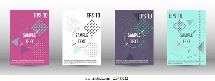 Modern design template. Creative fluid backgrounds with memphis elements to create a fashionable abstract cover, banner, poster, booklet. Vector illustration. EPS 10. 