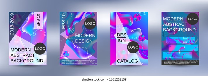 Modern design template. Creative fluid backgrounds. A set of modern abstract covers. Easily editable soft colored vector illustration. Smooth banner template.