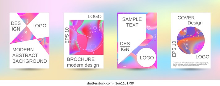 Modern design template. Creative fluid backgrounds. A set of modern abstract covers. Trendy creative vector cosmic gradient. Bright print.