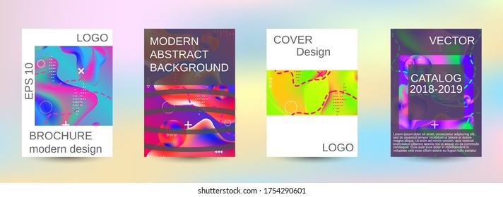 Modern design template. Creative fluid backgrounds. A set of modern abstract covers. Blurred bright colors mesh background. Bright print.