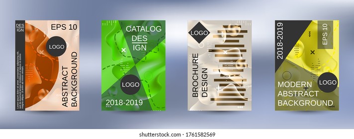 Moderne Design-Vorlage. Kreative Hintergründe aus Flüssigkeiten. Eine Reihe moderner abstrakter Cover. Trendy kreative Vektorkosmuster Farbverlauf. Helles Drucken.