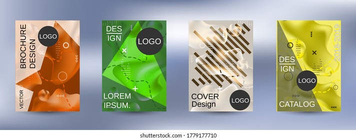 Moderne Design-Vorlage. Kreative Hintergründe aus Flüssigkeiten. Eine Reihe moderner abstrakter Cover. Leicht bearbeitbare, weiche, farbige Vektorgrafik. Helles Drucken.
