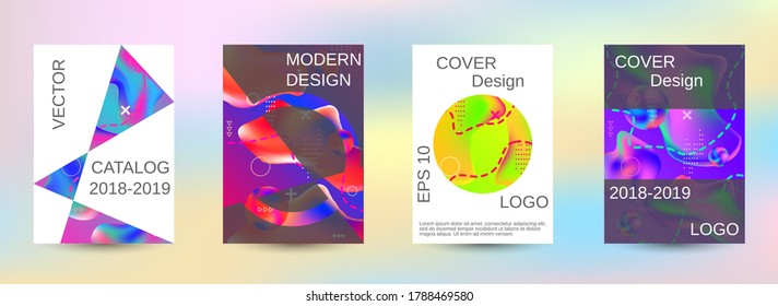 Modern design template. Creative fluid backgrounds. A set of modern abstract covers. Blurred bright colors mesh background. Bright print.