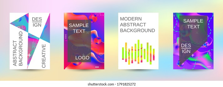 Modern design template. Creative fluid backgrounds. A set of modern abstract covers. Blurred bright colors mesh background. Smooth banner template.