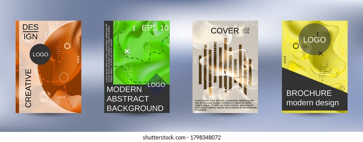 Moderne Design-Vorlage. Kreative Hintergründe aus Flüssigkeiten. Eine Reihe moderner abstrakter Cover. Leicht bearbeitbare, weiche, farbige Vektorgrafik. Glatte Bannervorlage.