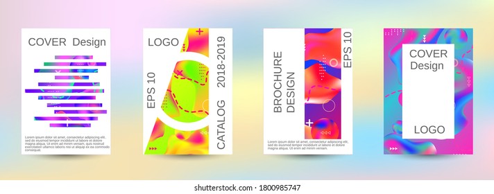 Modern design template. Creative fluid backgrounds. A set of modern abstract covers. Easily editable soft colored vector illustration. Bright print.