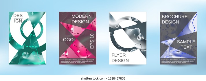 Modern design template. Creative fluid backgrounds. A set of modern abstract covers. Easily editable soft colored vector illustration. Smooth banner template.