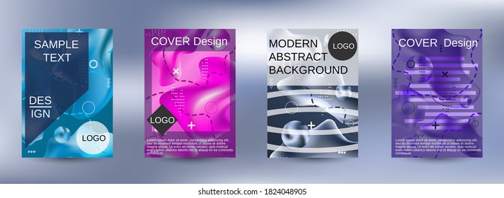 Modern design template. Creative fluid backgrounds. A set of modern abstract covers. Easily editable soft colored vector illustration. Bright print.