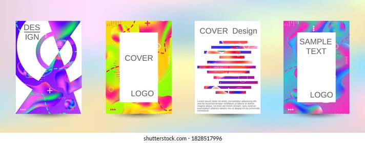 Modern design template. Creative fluid backgrounds. A set of modern abstract covers. Easily editable soft colored vector illustration. Smooth banner template.