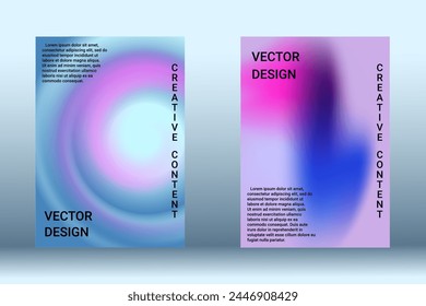 Modern design template. Creative fluid backgrounds. A set of modern abstract covers. Blurred bright colors mesh background. Bright print.