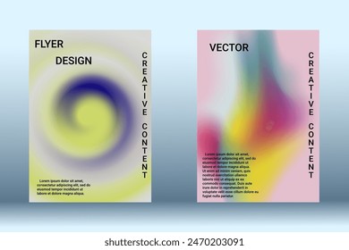 Modern design template. Creative fluid backgrounds. A set of modern abstract covers. Blurred bright colors mesh background. Bright print.