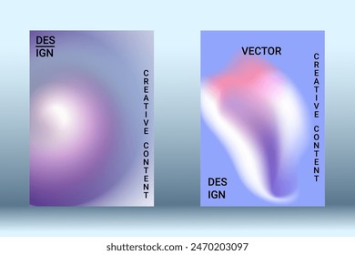 Modern design template. Creative fluid backgrounds. A set of modern abstract covers. Blurred bright colors mesh background. Bright print.