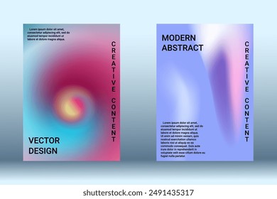 Modern design template. Creative fluid backgrounds. A set of modern abstract covers. Blurred bright colors mesh background. Bright print.