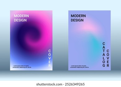 Modelo de design moderno. Planos de fundo de fluidos criativos. Um conjunto de capas abstratas modernas. Fundo de malha com cores brilhantes desfocadas. Impressão brilhante.