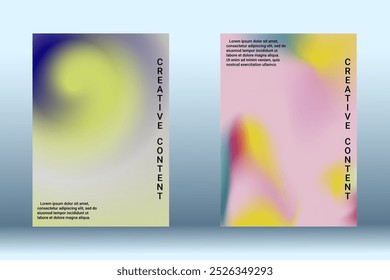 Modelo de design moderno. Planos de fundo de fluidos criativos. Um conjunto de capas abstratas modernas. Fundo de malha com cores brilhantes desfocadas. Impressão brilhante.