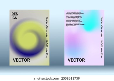 Modern design template. Creative fluid backgrounds. A set of modern abstract covers. Blurred bright colors mesh background. Bright print.