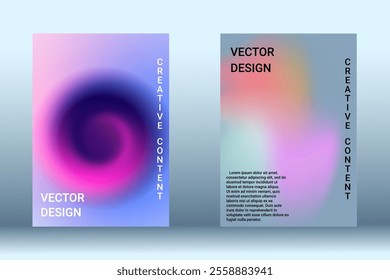 Modern design template. Creative fluid backgrounds. A set of modern abstract covers. Blurred bright colors mesh background. Bright print.