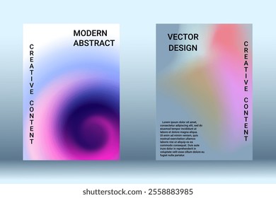Modern design template. Creative fluid backgrounds. A set of modern abstract covers. Blurred bright colors mesh background. Bright print.