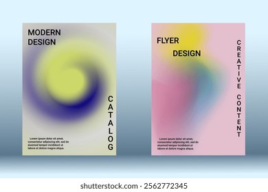 Modern design template. Creative fluid backgrounds. A set of modern abstract covers. Blurred bright colors mesh background. Bright print.