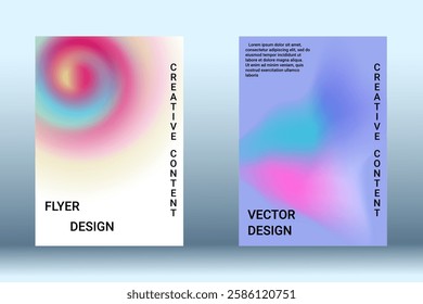 Modern design template. Creative fluid backgrounds. A set of modern abstract covers. Blurred bright colors mesh background. Bright print.