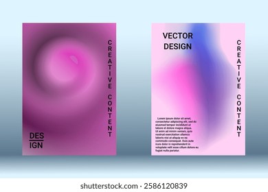 Modern design template. Creative fluid backgrounds. A set of modern abstract covers. Blurred bright colors mesh background. Bright print.