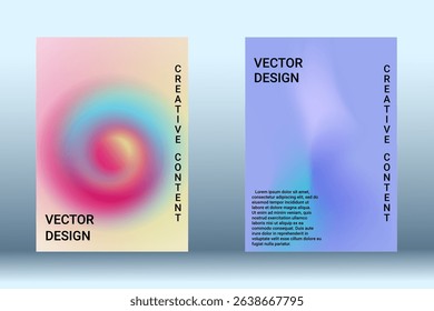 Modern design template. Creative fluid backgrounds. A set of modern abstract covers. Blurred bright colors mesh background. Bright print.