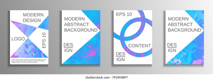 Modern design template. Creative fluid backgrounds from current forms to design a fashionable abstract cover, banner, poster, booklet. Vector illustration. EPS 10.