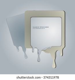 Modern Design template / creative label or banner with paint drip / graphic or website layout vector