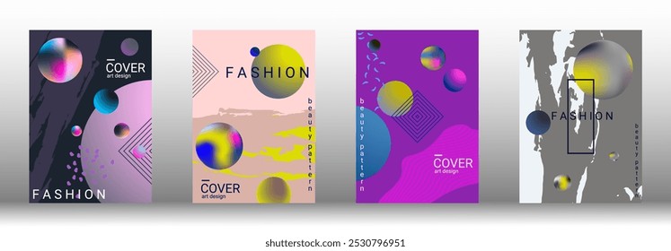 Modelo de design moderno. Planos de fundo vetoriais criativos de formas na moda para a criação de uma capa abstrata de designer, banner, cartaz, livreto. Ilustração vetorial. EPS 10.