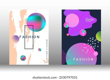 Modelo de design moderno. Planos de fundo vetoriais criativos de formas na moda para a criação de uma capa abstrata de designer, banner, cartaz, livreto. Ilustração vetorial. EPS 10.