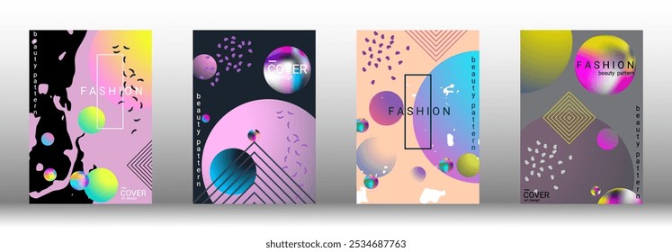 Modelo de design moderno. Planos de fundo vetoriais criativos de formas na moda para a criação de uma capa abstrata de designer, banner, cartaz, livreto. Ilustração vetorial. EPS 10.