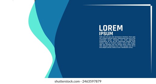 A modern design template featuring a gradient of blue tones and a white space with placeholder text, enclosed within a thin blue border. 