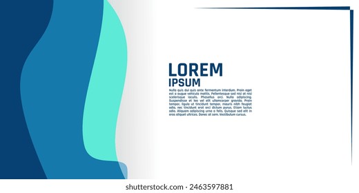 A modern design template featuring a gradient of blue tones and a white space with placeholder text, enclosed within a thin blue border. 