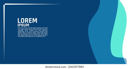 A modern design template featuring a gradient of blue tones and a white space with placeholder text, enclosed within a thin blue border. 