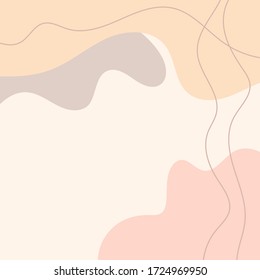 Modern design template. Flat pastel background drawn by hand. Square vector illustration.