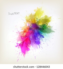 Modern Design template with floral design elements .  vintage  illustration