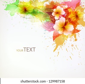 Modern Design template with floral design elements . Vector illustration