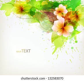 Moderne Designvorlage mit floralen Designelementen . Vektorgrafik